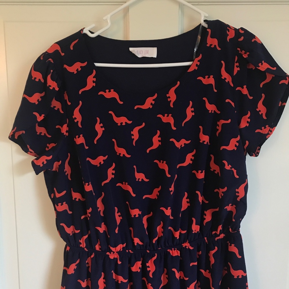 Peach Love California dinosaur dress
